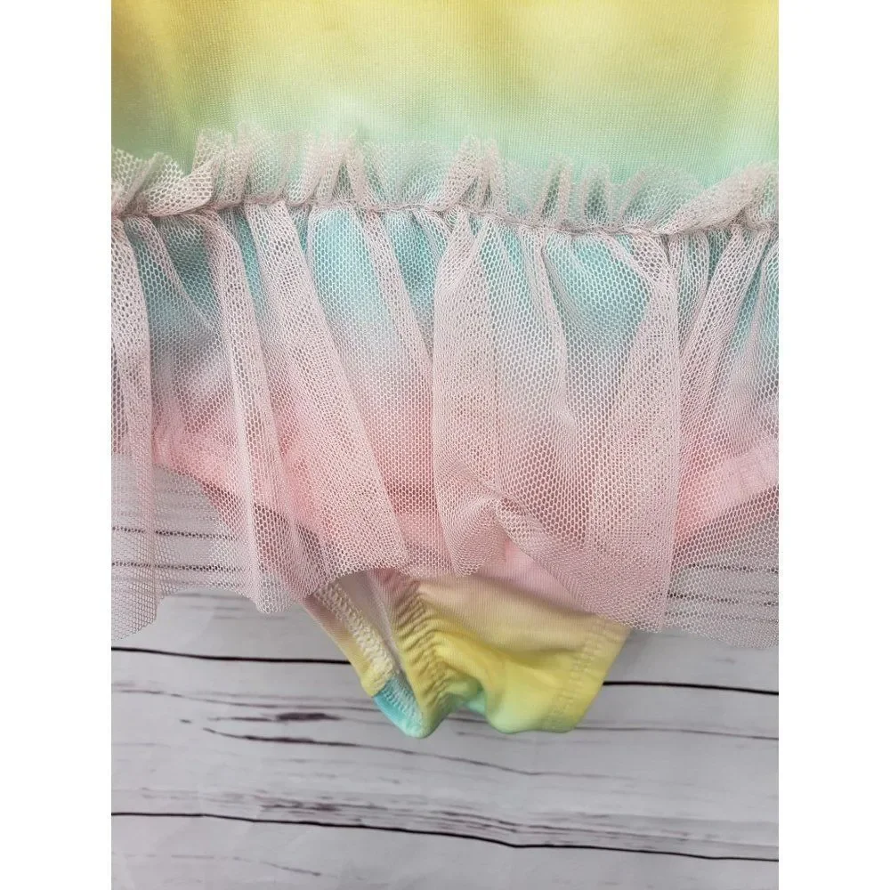 Lemon Kiss Toddler girls 18 months 1 piece swimsuit pink tyedye unicorn swimwear